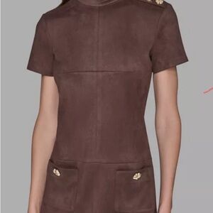 Karl Lagerfeld Chocolate Dress with Gold Details